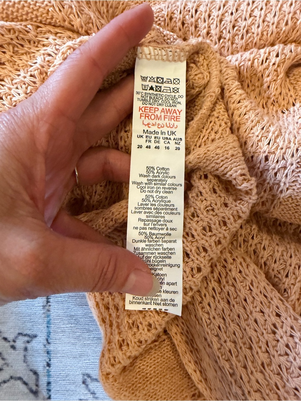 NWT Boohoo Plus Camel Crochet Knitted Maxi Beach side split Dress US 16 - Picture 10 of 10